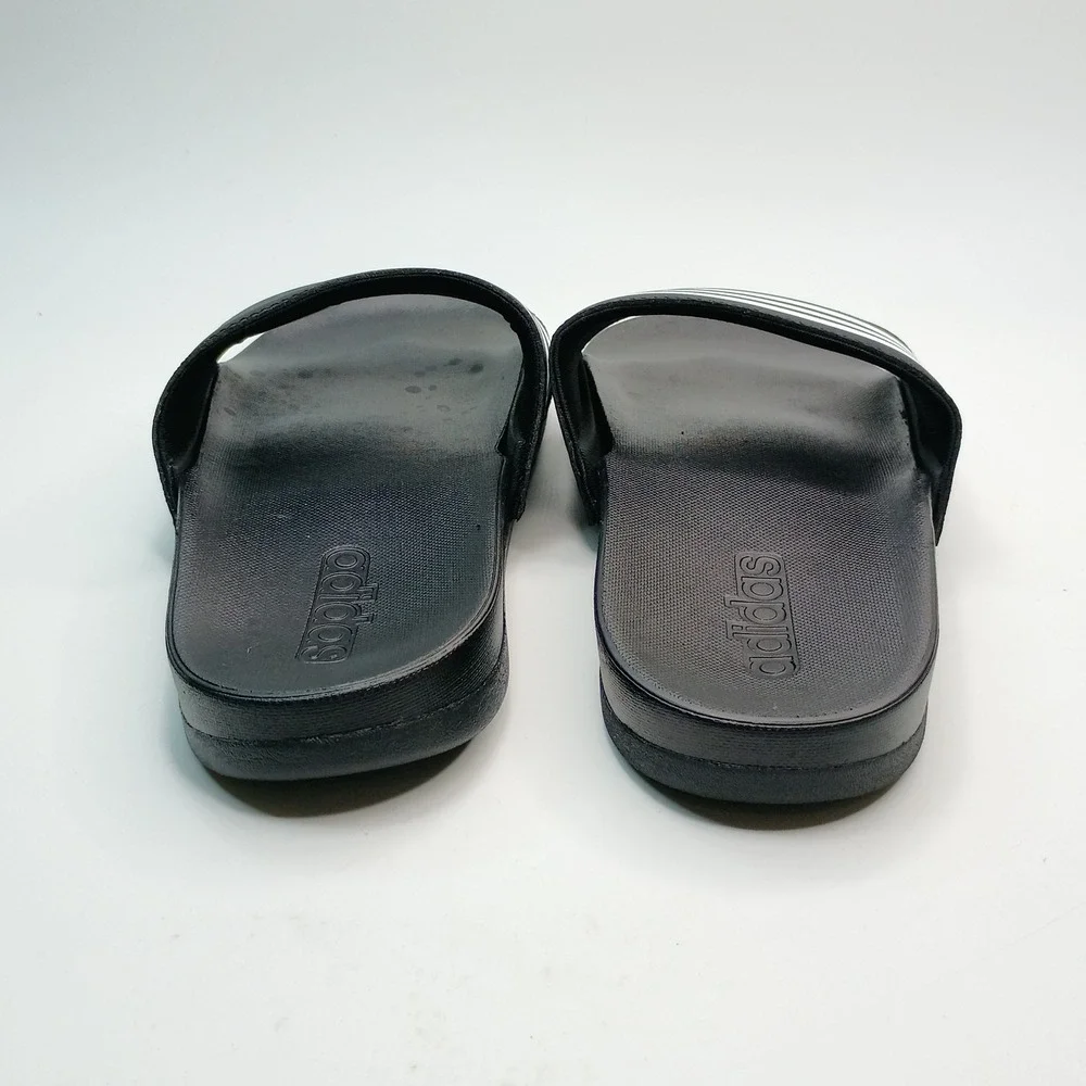 Adidas Adilette Comfort Slides Men Size 8 Black White JS4313 Sportswear